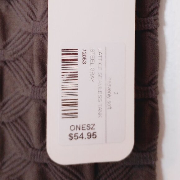 Soft Surroundings Grey Lattice Sleeveless Stretch Tank Top - Picture 5 of 9